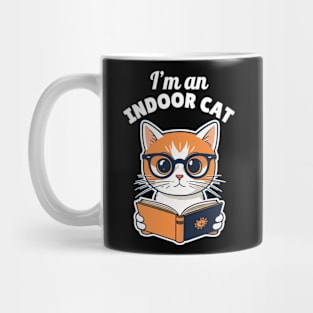 I'm an Indoor Cat Reading Book Mug